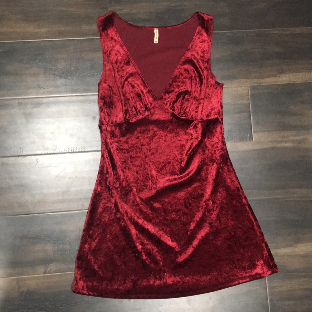 Velvet Maroon Tank Top Dress
